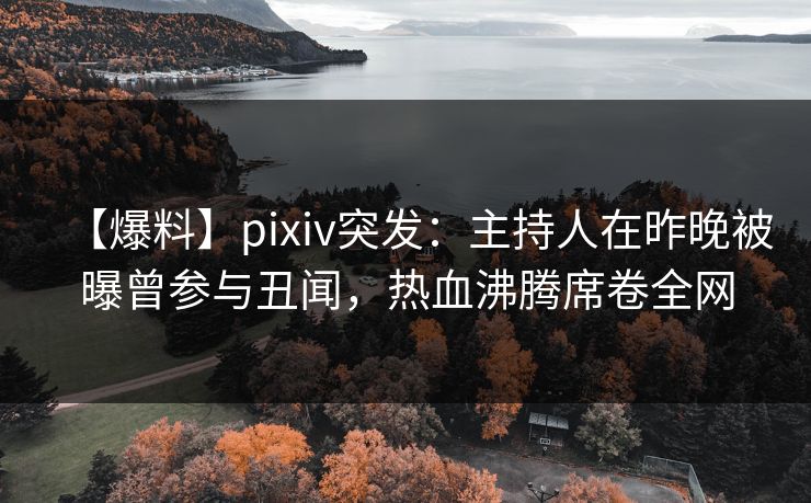 【爆料】pixiv突发：主持人在昨晚被曝曾参与丑闻，热血沸腾席卷全网